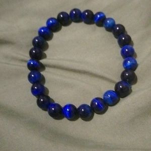 Blue lapis lazuli stone, elastic . Men or women.